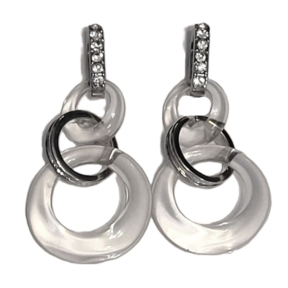 Clearly Clear Double Hoops Earrings